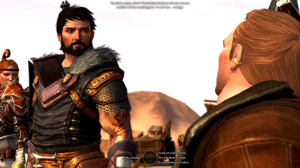 Dragon Age II: Legacy (Windows) screenshot: This starting dialogue explains the plot premise