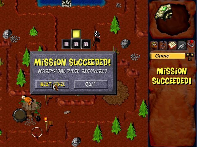 Gruntz (Windows) screenshot: Mission Succeeded!