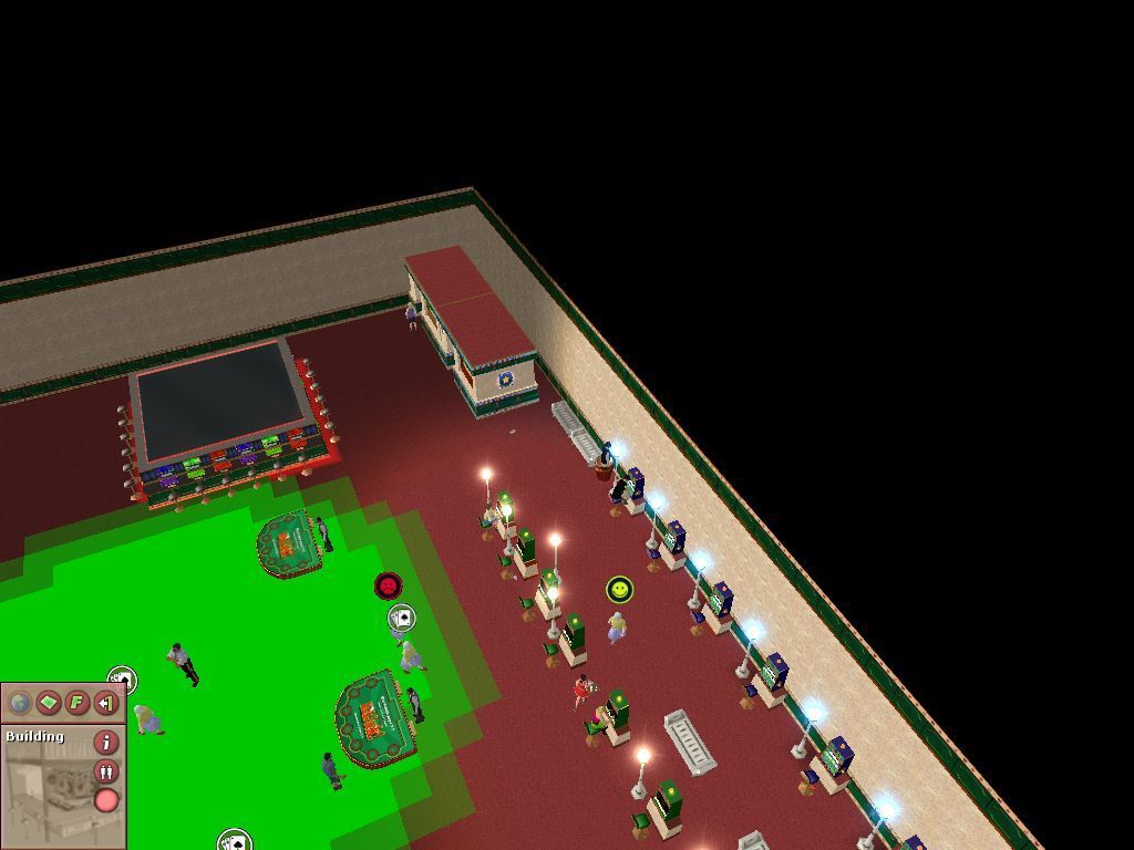 Vegas Tycoon (Windows) screenshot: The player can change the camera position inside the casino too