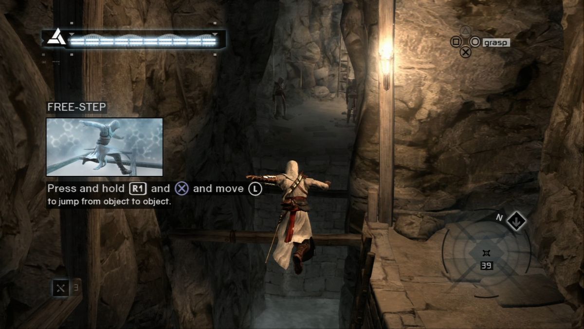 Assassin's Creed (PlayStation 3) screenshot: First memory will serve as introduction to some basic moves.