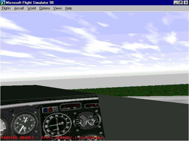 Singapore Scenery: For Microsoft Flight Simulator (Windows) screenshot: The view ahead and right using Microsoft Flght Simulator 98's default scenery.