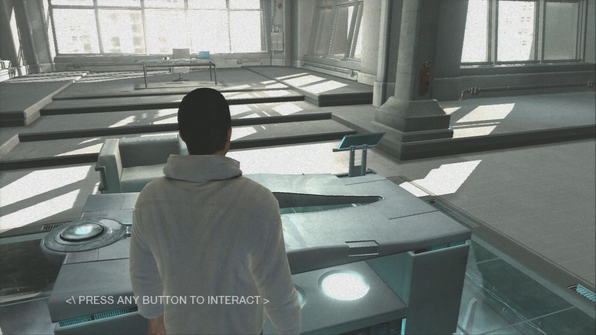 Assassin's Creed (PlayStation 3) screenshot: In present time, Desmond can access Animus device which allows him to relive memories from his past lives.