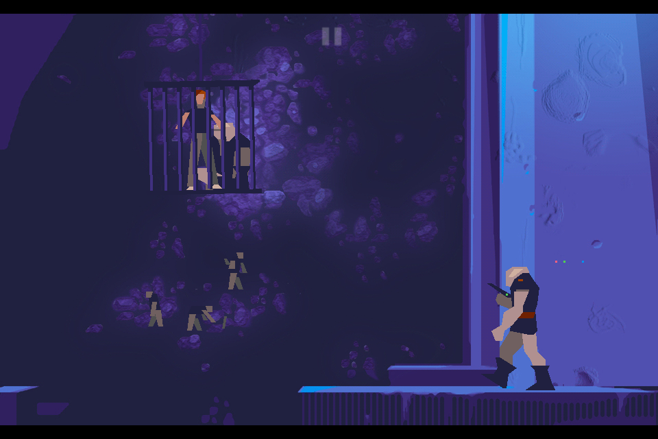 Another World: 20th Anniversary Edition (iPhone) screenshot: Caged