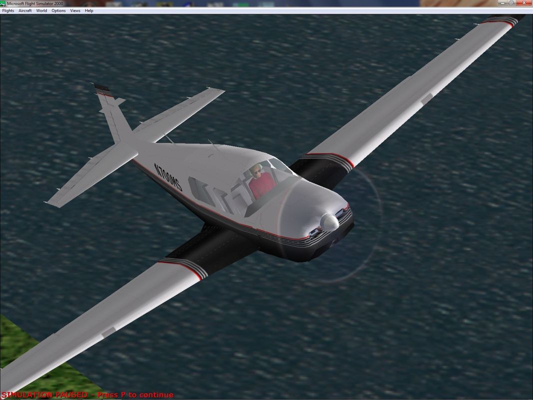 Microsoft Flight Simulator 2000: Professional Edition (Windows) screenshot: The Mooney Bravo in flight