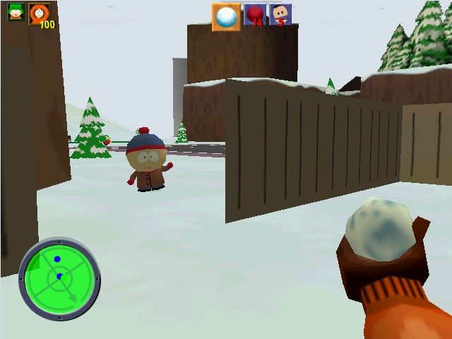 South Park (Windows) screenshot: Levels begin with a search for the three other kids.