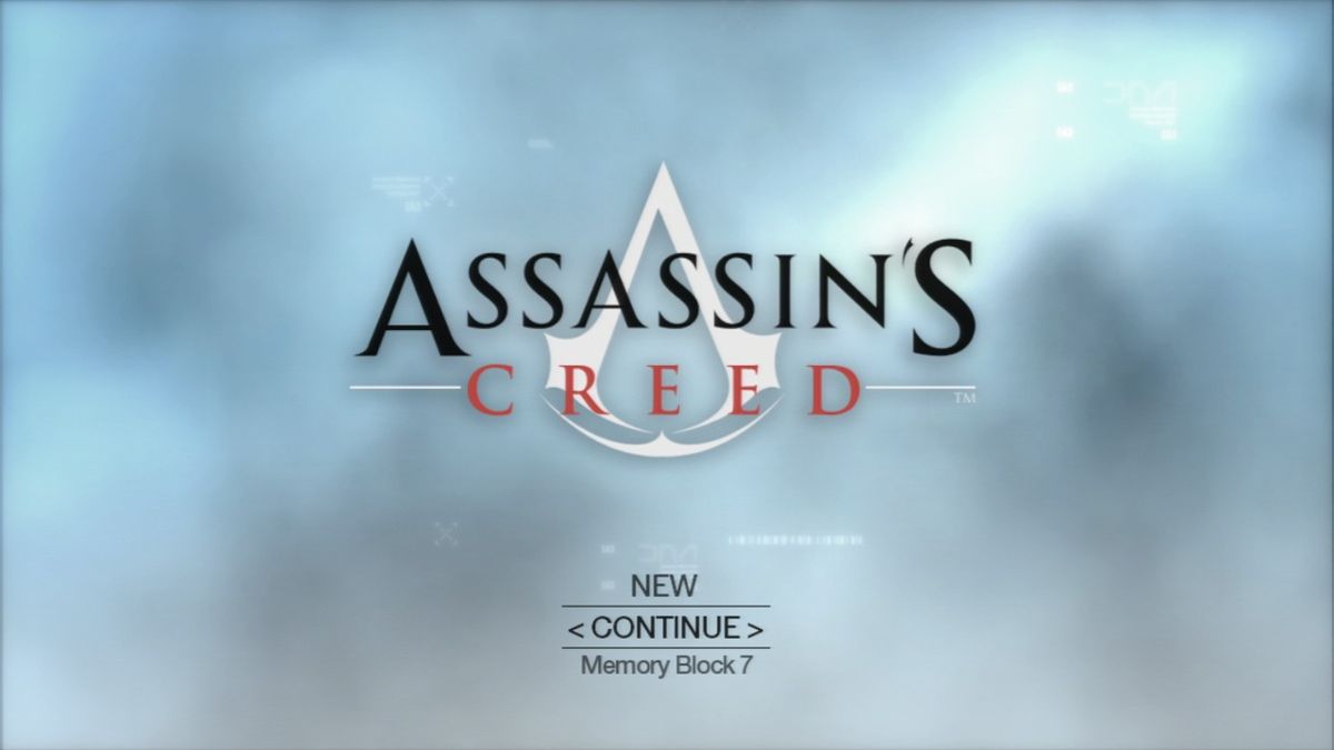 Assassin's Creed (PlayStation 3) screenshot: Main menu.