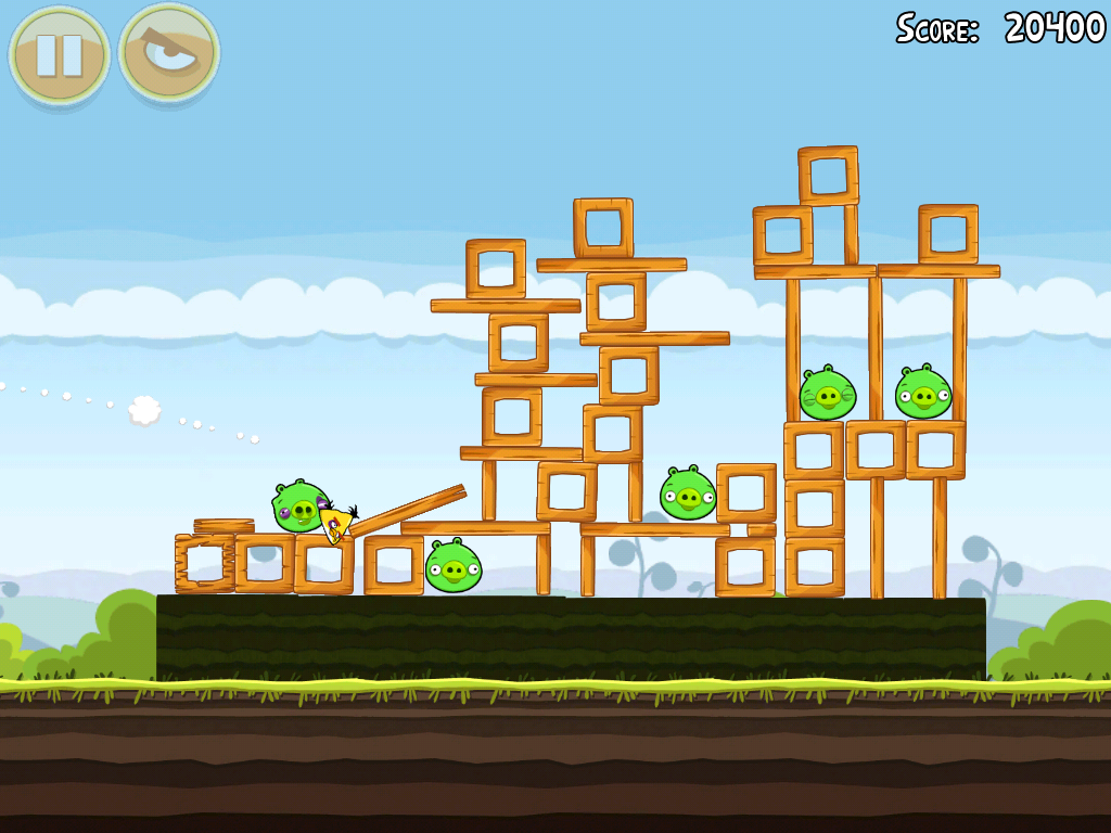 Angry Birds (iPad) screenshot: Failed to topple this structure
