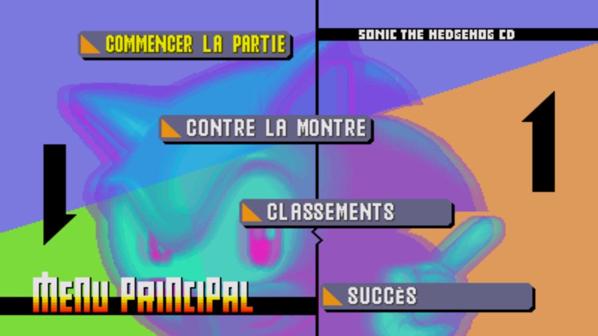 Sonic CD (Windows) screenshot: Main menu