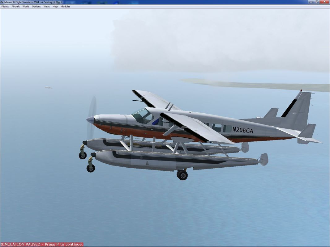 Microsoft Flight Simulator 2004: A Century of Flight (Windows) screenshot: There are three Cessna aircraft in the simulation, The Skyhawk Sp 172, the Skylane 182S and this the iconic Caravan C208B seen in it's amphibian role
