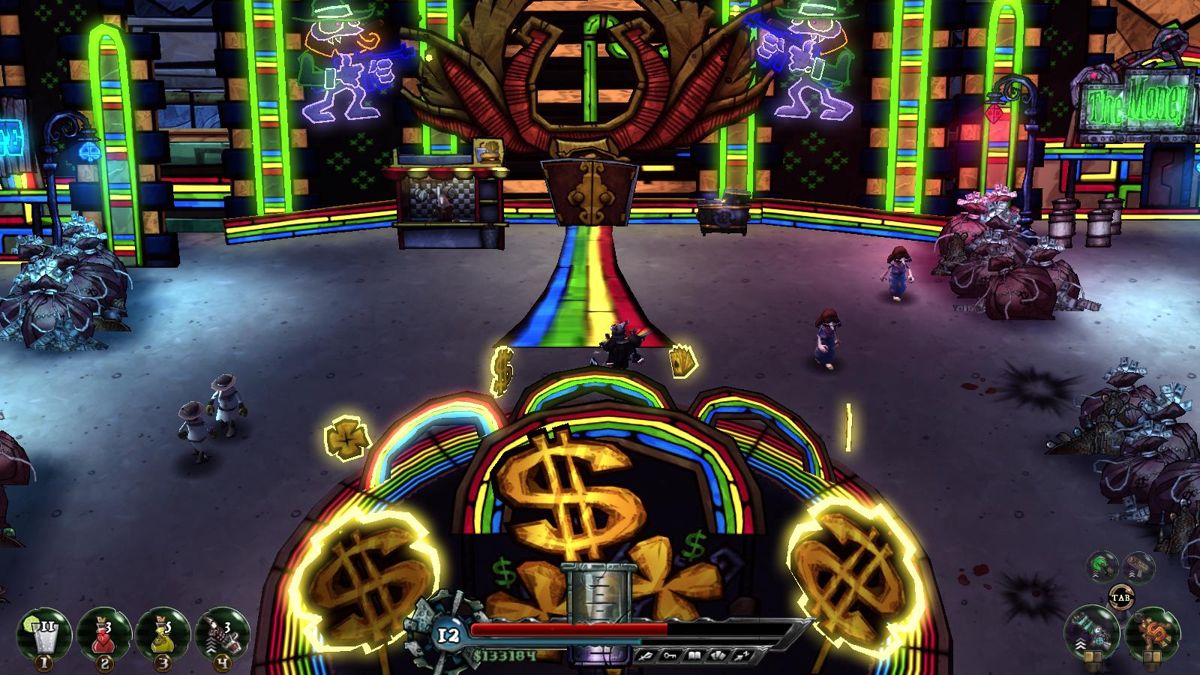 The Baconing (Windows) screenshot: Rainbow's end, Las Vegas of SpankTopia.