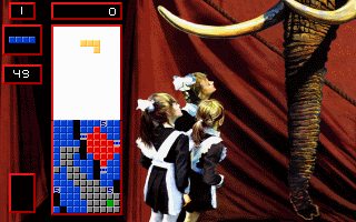 Super Tetris (DOS) screenshot: Level 1