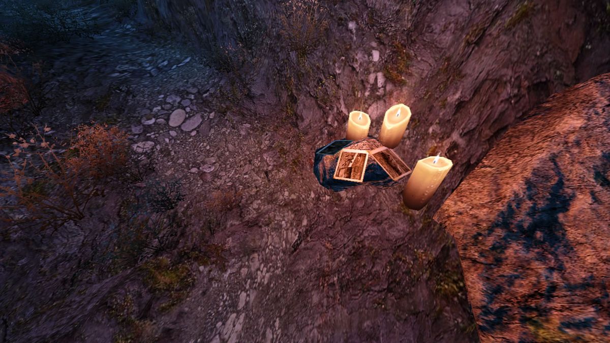 Dear Esther (Windows) screenshot: Candles usually hold small shrines.