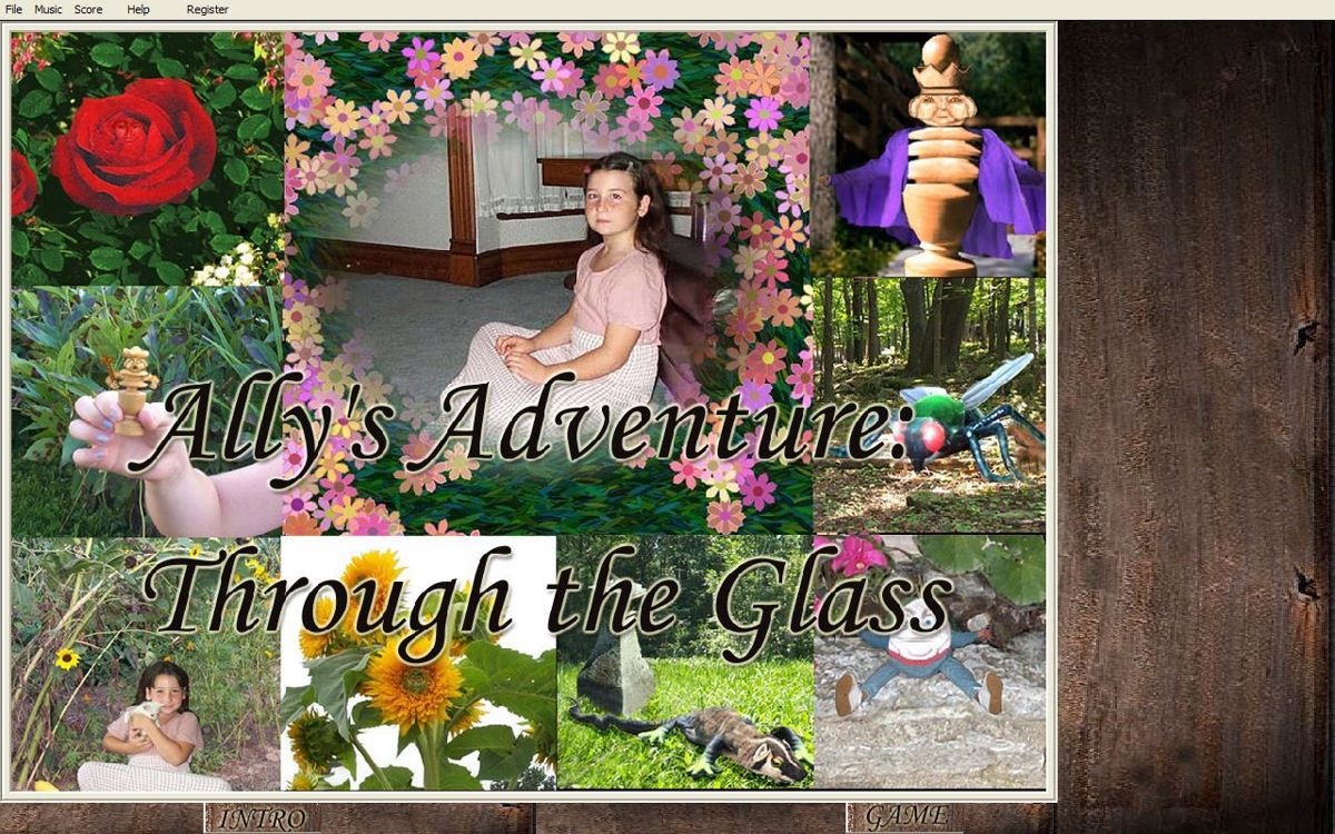 Ally's Adventure: Through The Glass (Windows) screenshot: The game's title screen