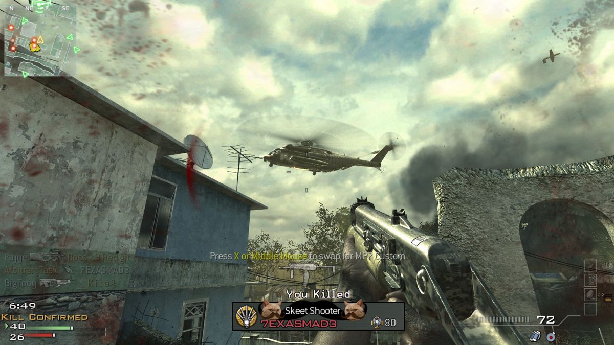 Call of Duty: MW3 (Windows) screenshot: My Pave Low doing some serious damage
