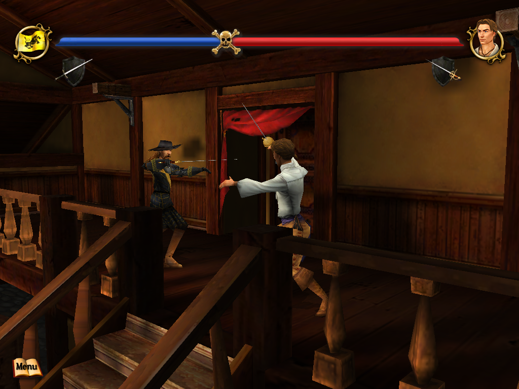 Sid Meier's Pirates!: Live the Life (iPad) screenshot: Fighting a guard in the tavern.