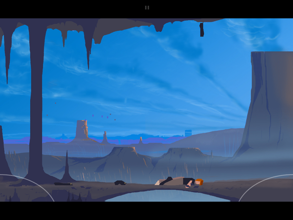 Another World: 20th Anniversary Edition (iPad) screenshot: You can die a lot in this game. Be careful, all the time!