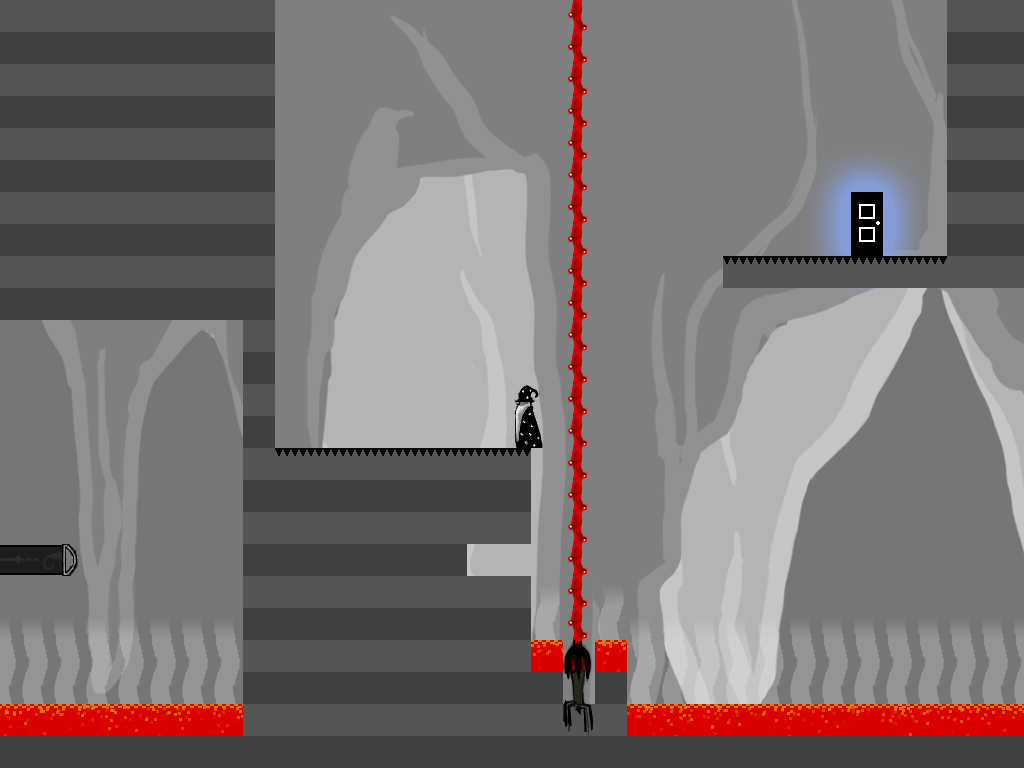 The Fourth Wall (Windows) screenshot: If you can get the moving platform to the other side, you can block the laser beam.