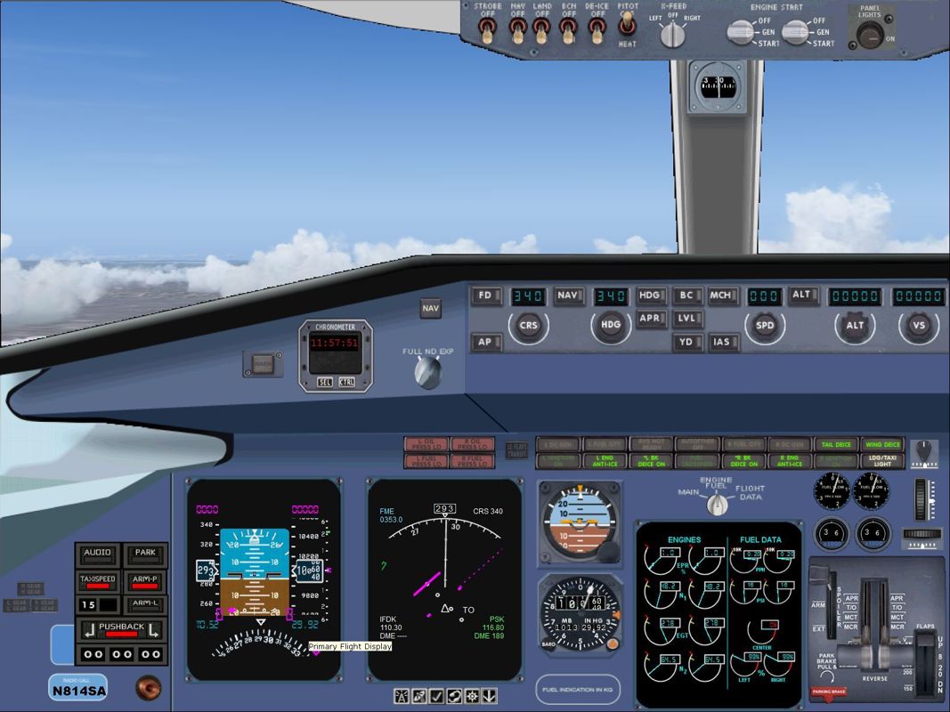 Aircraft: Collector's Edition (Windows) screenshot: The Fairchild/Dornier 328 Jet 2D-cockpit view of the pilots instrumentation