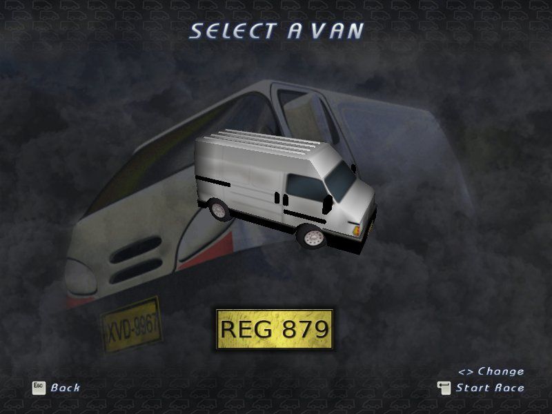 White Van Racer (Windows) screenshot: Van selection.