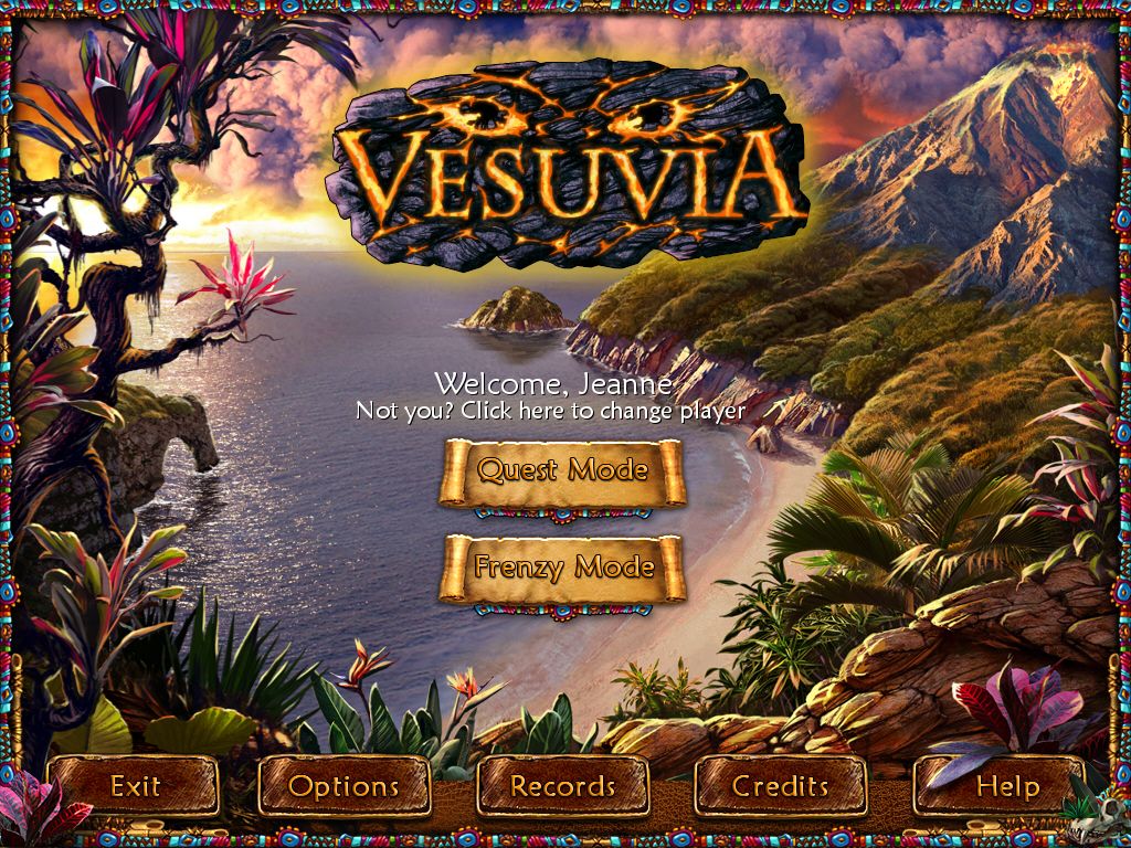 Vesuvia (Windows) screenshot: Main menu