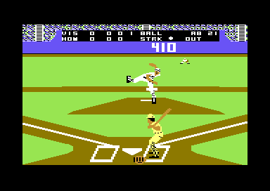 Steve Garvey vs. Jose Canseco in Grand Slam Baseball (Commodore 64) screenshot: A Pitch