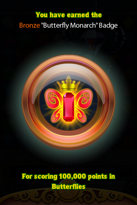 Bejeweled: Classic (iPhone) screenshot: A new badge. Great!