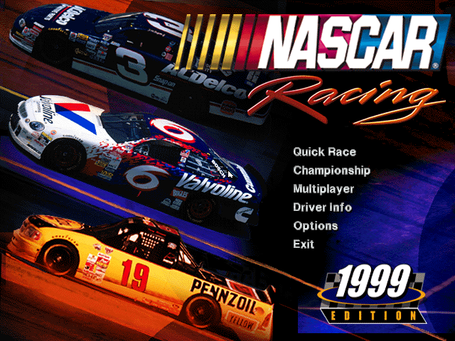 NASCAR Racing: 1999 Edition (Windows) screenshot: New title screen