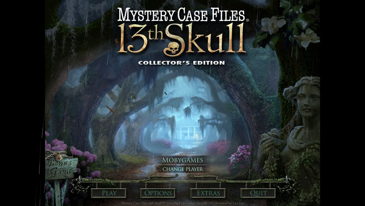 Mystery Case Files: 13th Skull (Collector's Edition) (Macintosh) screenshot: Main menu
