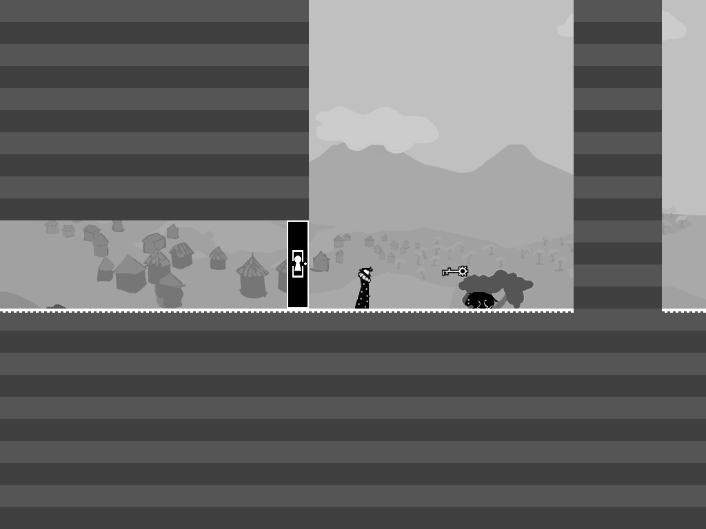 The Fourth Wall (Windows) screenshot: You need the key to pass here, and the animal will launch you into the air.