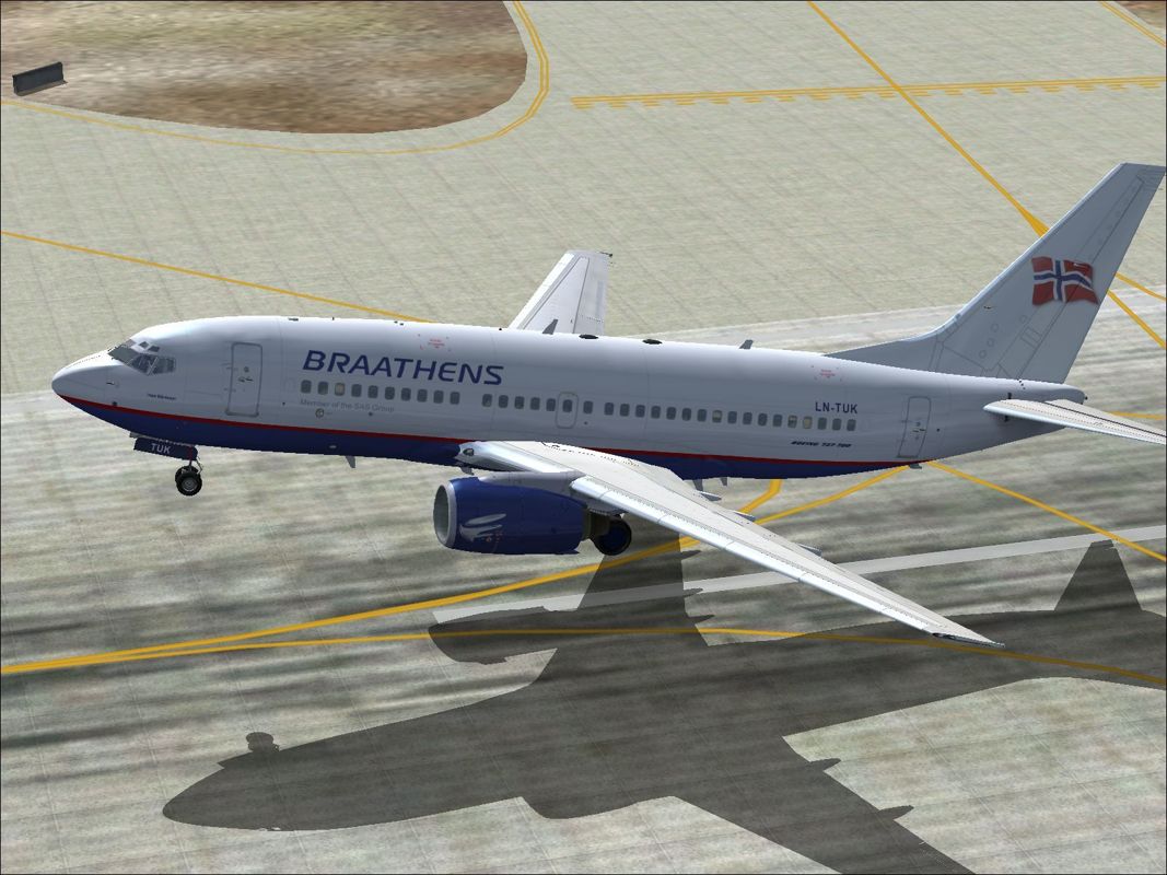 737 NG: 600 / 700 (Windows) screenshot: The 737-700 in Braathens livery