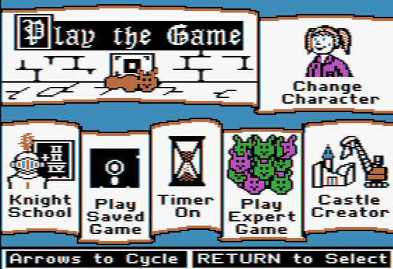 Think Quick! (Apple II) screenshot: The main menu