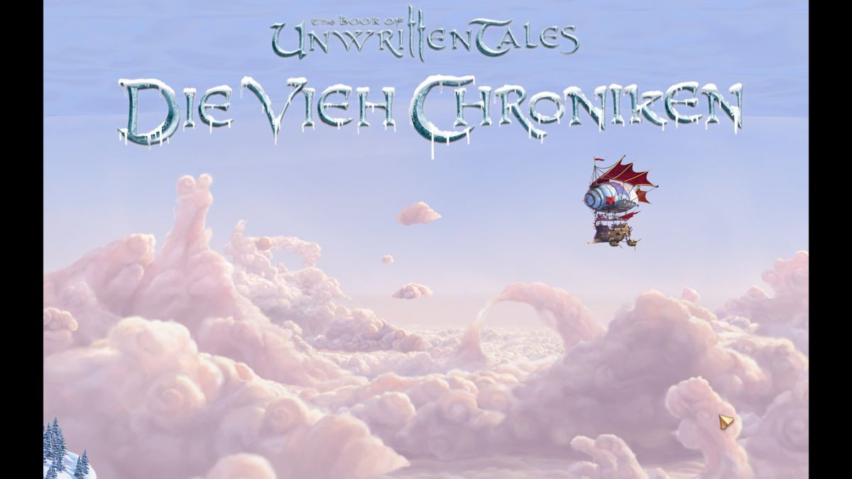 The Book of Unwritten Tales: The Critter Chronicles (Windows) screenshot: Intro sequence showing the game title and Nate's airship Mary.