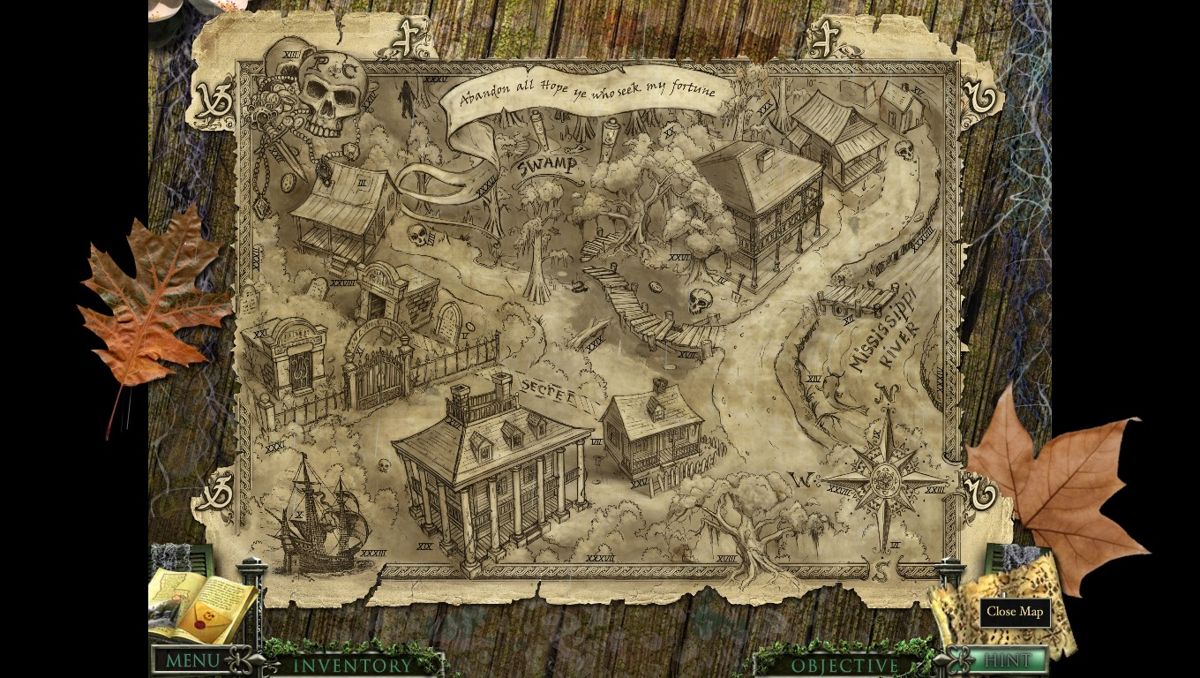 Mystery Case Files: 13th Skull (Collector's Edition) (Macintosh) screenshot: Map