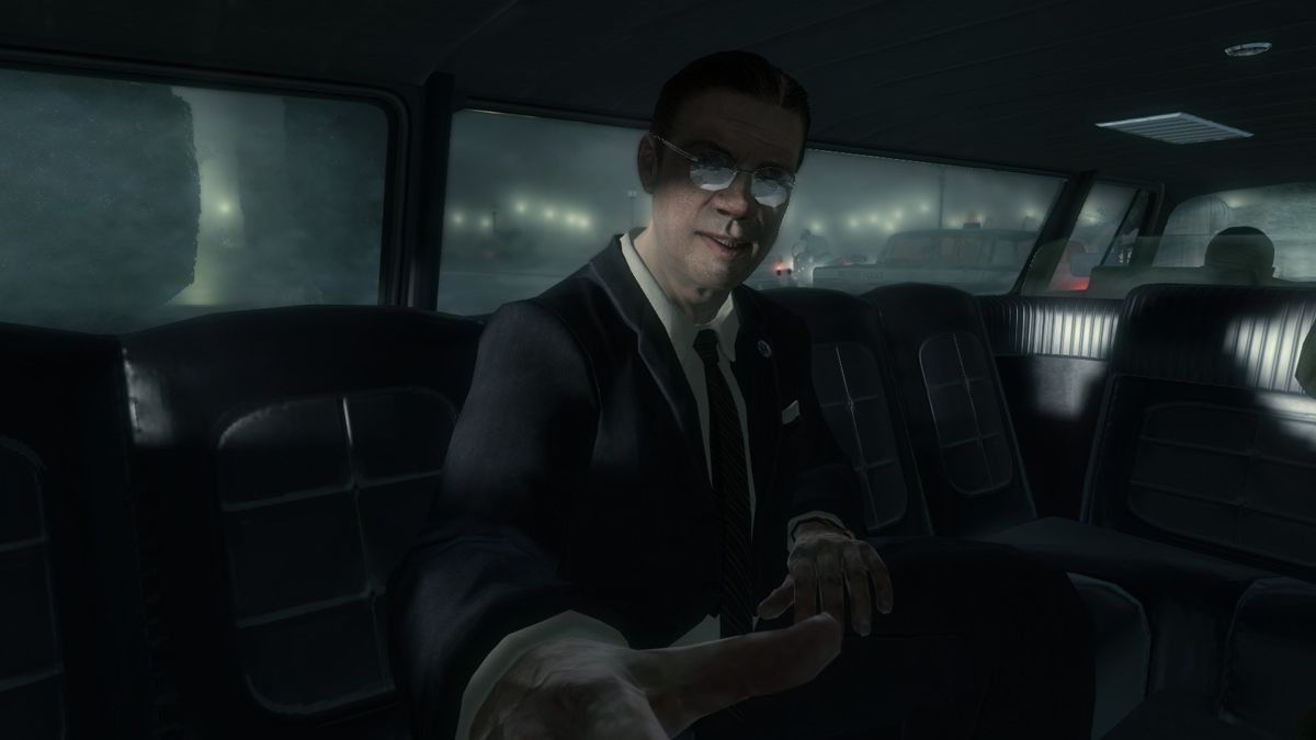 Call of Duty: Black Ops (Windows) screenshot: Secretary of Defense Robert McNamara. Voiced by Robert Picardo