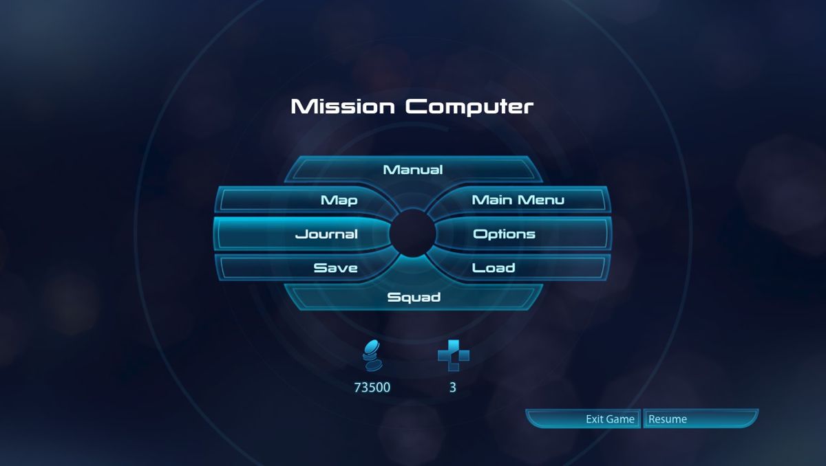 Mass Effect 3 (Windows) screenshot: The menu has changed very little over the three games.