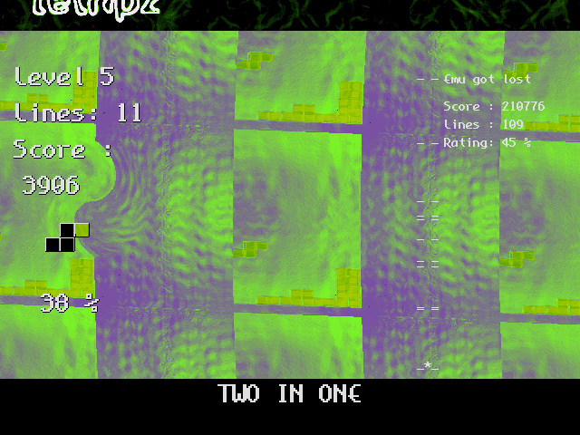 Tetripz (DOS) screenshot: LSD, level 5