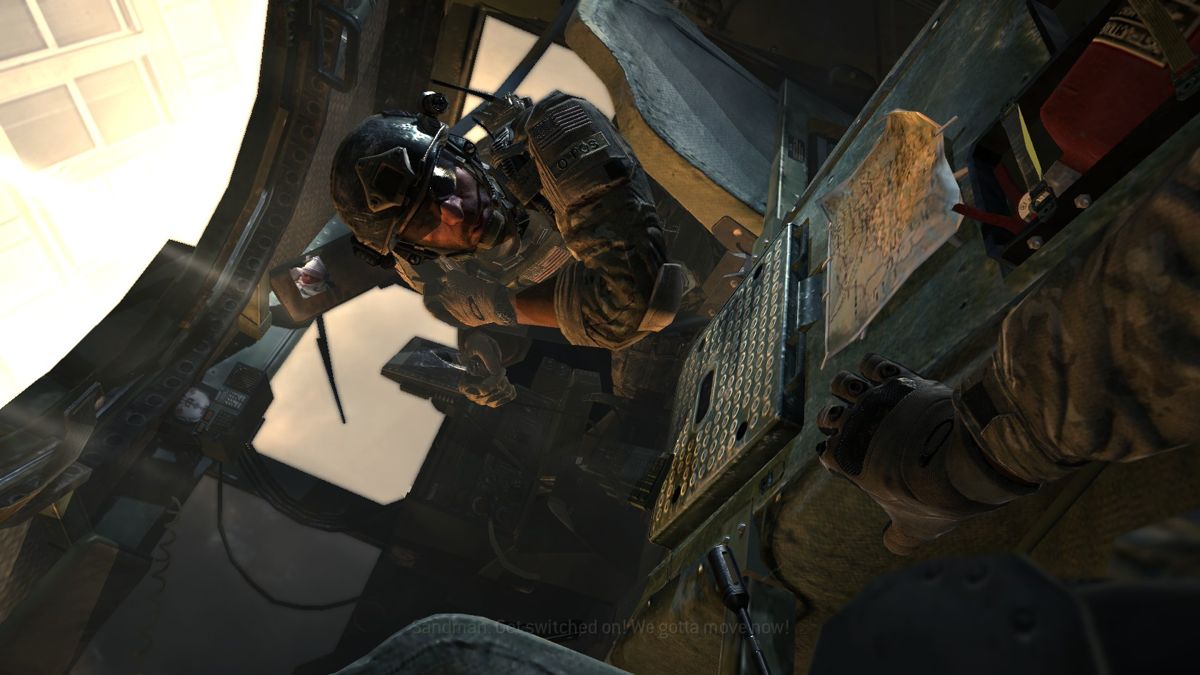 Call of Duty: MW3 (Windows) screenshot: Obligatory CoD helicopter crash. Also meet Sandman.