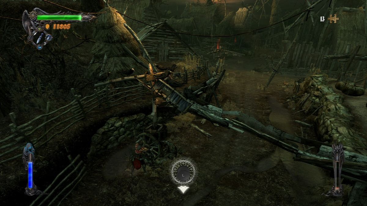 Castlevania: Lords of Shadow (PlayStation 3) screenshot: Scare off the crows by shaking the pole.
