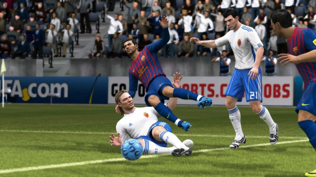 FIFA Soccer 12 (Windows) screenshot: Impact Engine. Collision and physics are quite realistic.