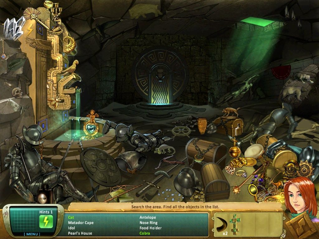 Samantha Swift and the Fountains of Fate (iPad) screenshot: Flytrap Cave - objects