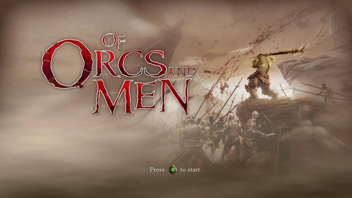 Of Orcs and Men (Xbox 360) screenshot: Start screen