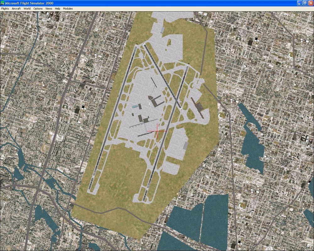 Airport 2000: Volume 2 (Windows) screenshot: The enhanced London Heathrow airport from altitude