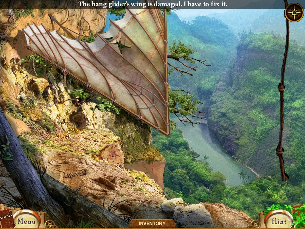 Kate Arrow: Deserted Wood (iPad) screenshot: Old hang glider