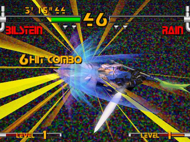 Plasma Sword: Nightmare of Bilstein (Dreamcast) screenshot: Watching a combo from above