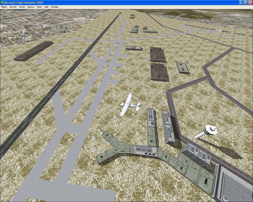 Airport 2000: Volume 2 (Windows) screenshot: The default Amsterdam Schiphol airport by day