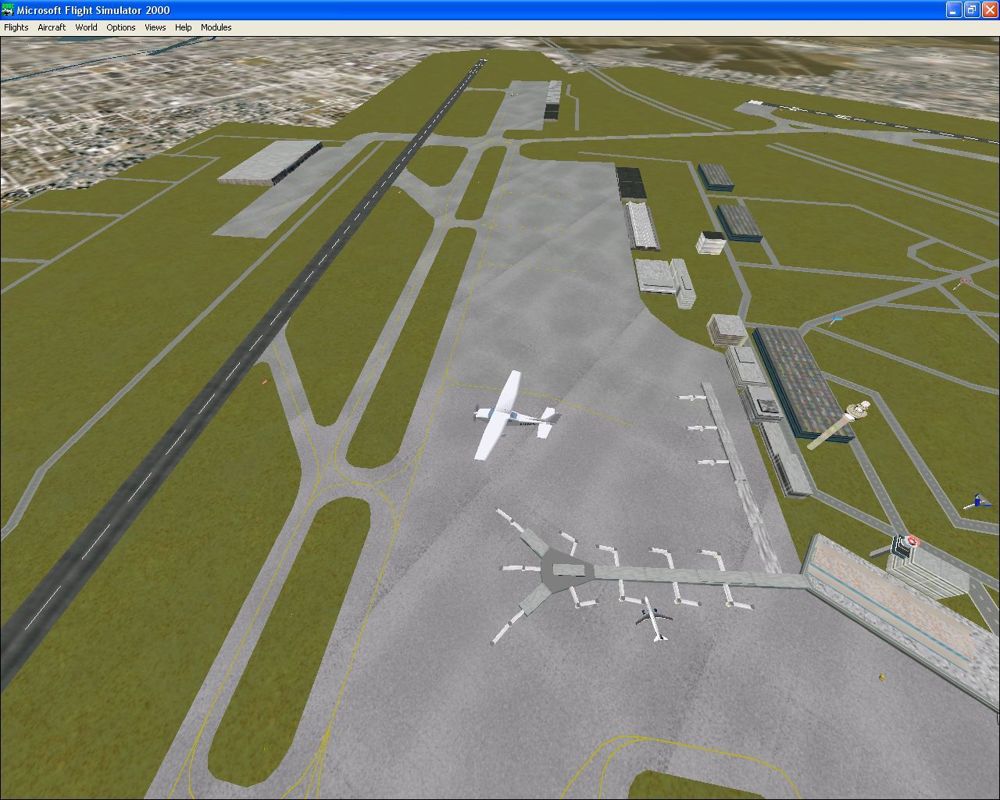 Airport 2000: Volume 2 (Windows) screenshot: The enhanced Amsterdam Schiphol airport by day