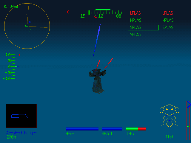MechWarrior 2: 31st Century Combat (DOS) screenshot: Pew pew pew