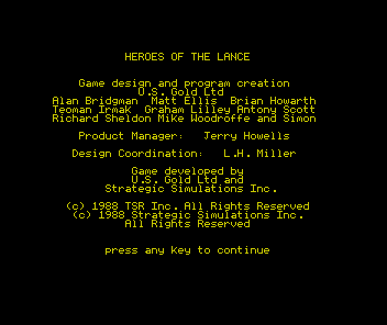 Heroes of the Lance (ZX Spectrum) screenshot: Lots of cooks, but what of the broth?