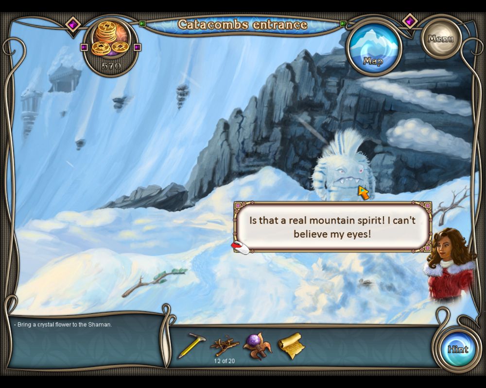Cave Quest (Windows) screenshot: The stories about mountain spirits must be true!