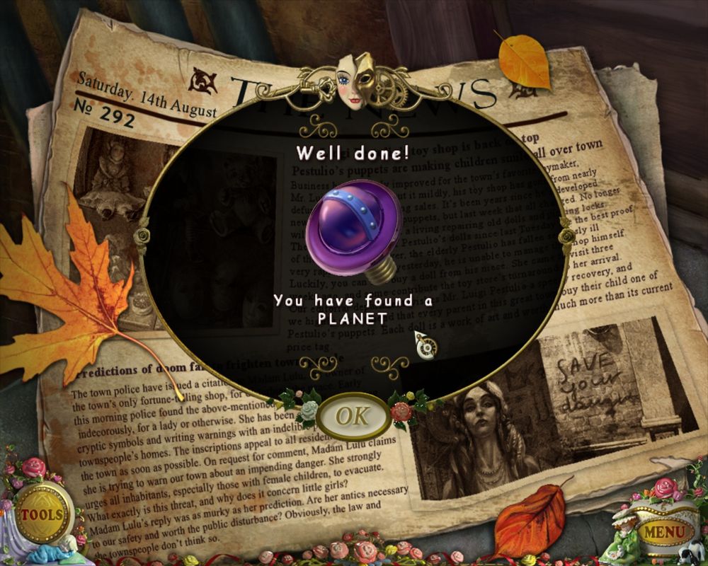 PuppetShow: Souls of the Innocent (Macintosh) screenshot: Found a Planet item